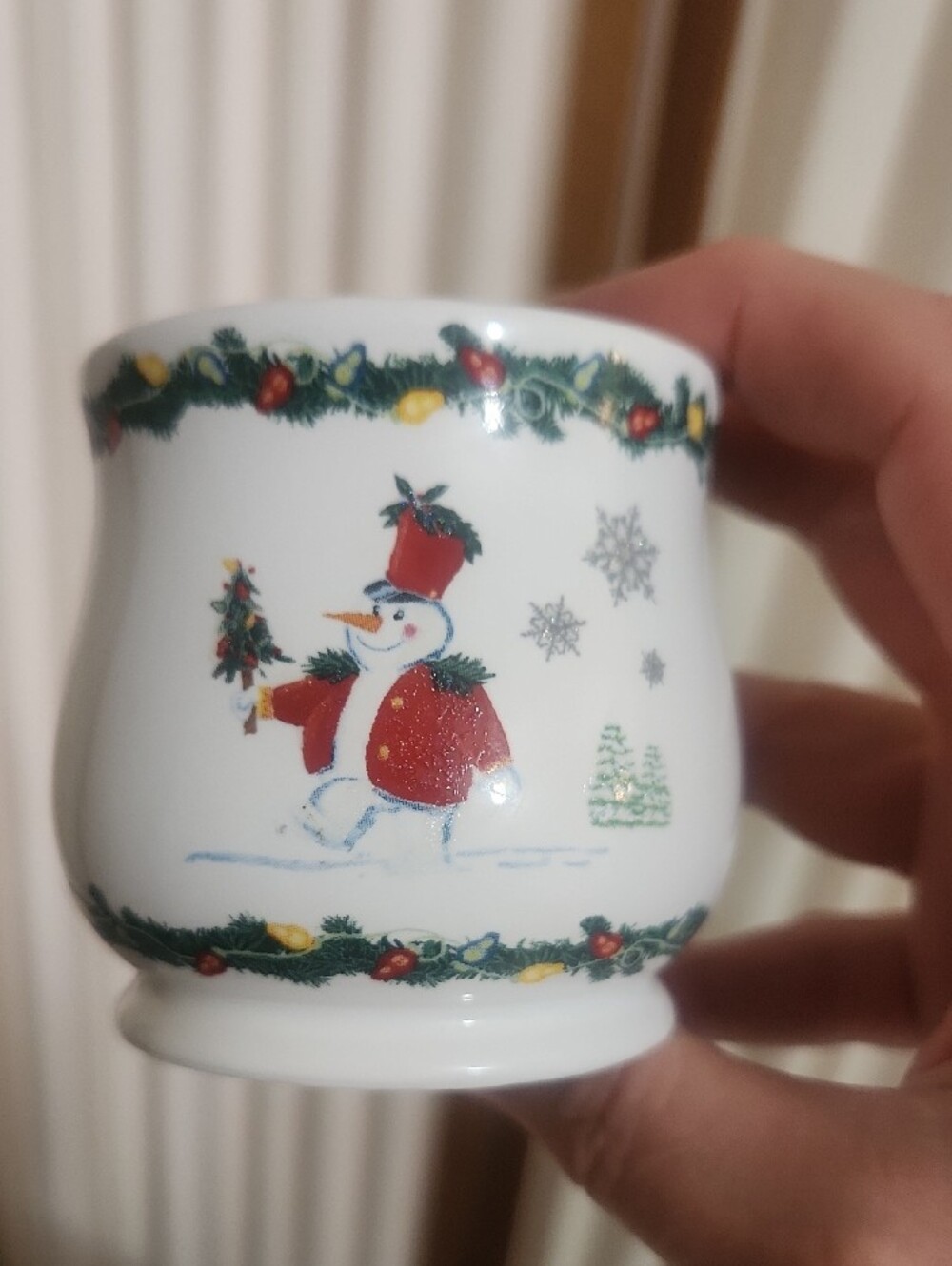 Vintage The White Barn Candle Co Ceramic Snowman Votive Candle Holder Holiday - Picture 9 of 9